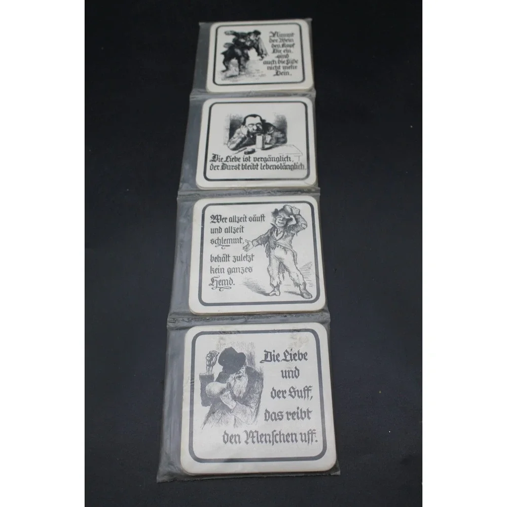 8 German Drinking Humor Coasters Illustrated Sayings Breweriana New Lot